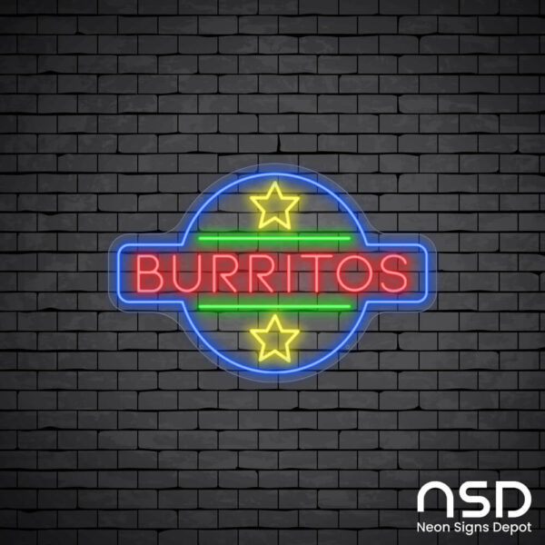 Burritos V8 Neon Sign_Black Brick_Mockup_Transparent Burritos V8 Neon Sign_Black Brick_Mockup_Transparent