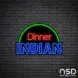 Dinner Indian Neon Sign_Black Brick_Mockup_Black