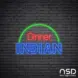 Dinner Indian Neon Sign_Black Brick_Mockup_Transparent
