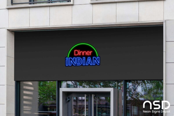Dinner Indian Neon Sign_Black_Mockup_Template02 Dinner Indian Neon Sign_Black_Mockup_Template02