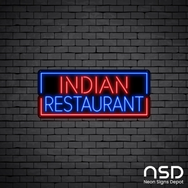 Indian Restaurant V3 Neon Sign_Black Brick_Mockup_Black Indian Restaurant V3 Neon Sign_Black Brick_Mockup_Black