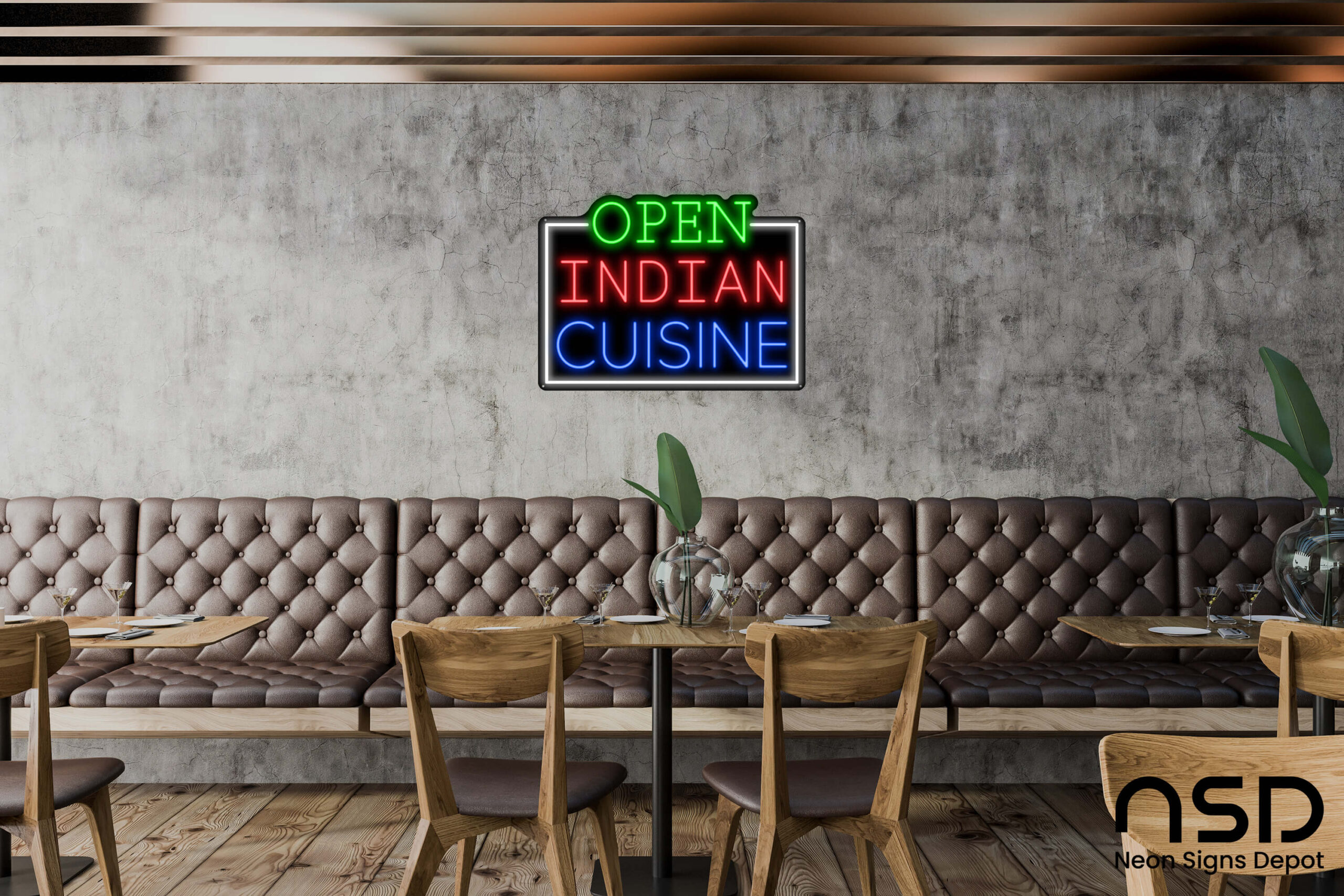 Open Indian Cuisine Neon Sign neon sign
