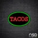 Tacos V3 Neon Sign_Black Brick_Mockup_Black