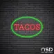 Tacos V3 Neon Sign_Black Brick_Mockup_Transparent