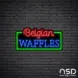 Belgian Waffles V2 Neon Sign_Black Brick_Mockup_Black