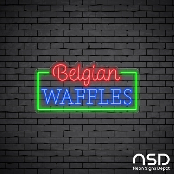 Belgian Waffles V2 Neon Sign_Black Brick_Mockup_Transparent Belgian Waffles V2 Neon Sign_Black Brick_Mockup_Transparent