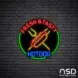 Fresh & Tasty Hotdog Neon Sign_Black Brick_Mockup_Black