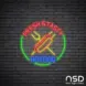 Fresh & Tasty Hotdog Neon Sign_Black Brick_Mockup_Transparent
