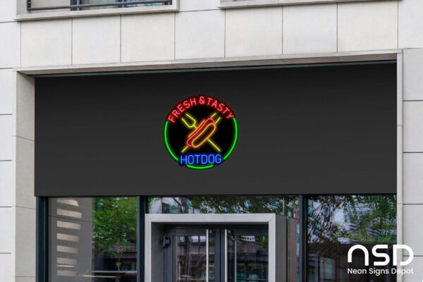 Fresh & Tasty Hotdog Neon Sign_Black_Mockup_Template02 Fresh & Tasty Hotdog Neon Sign_Black_Mockup_Template02