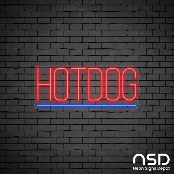Hotdog V10 Neon Sign_Black Brick_Mockup_Transparent Hotdog V10 Neon Sign_Black Brick_Mockup_Transparent