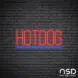 Hotdog V10 Neon Sign_Black Brick_Mockup_Transparent