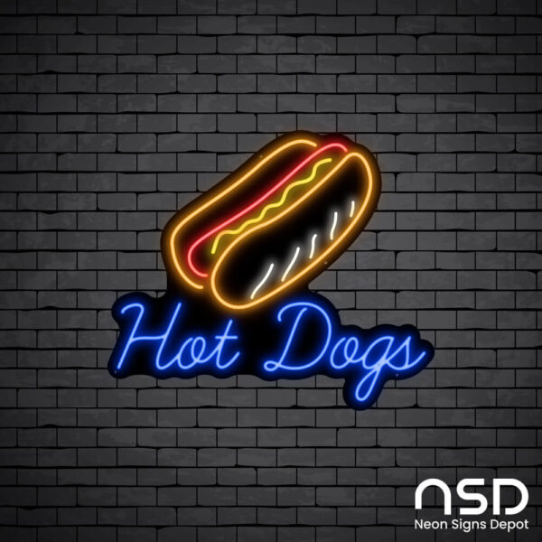 Hotdog V11 Neon Sign_Black Brick_Mockup_Black Hotdog V11 Neon Sign_Black Brick_Mockup_Black