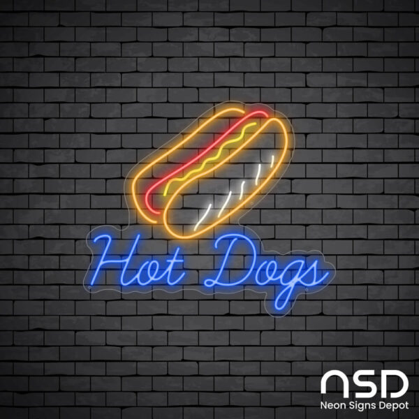 Hotdog V11 Neon Sign_Black Brick_Mockup_Transparent Hotdog V11 Neon Sign_Black Brick_Mockup_Transparent