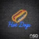Hotdog V11 Neon Sign_Black Brick_Mockup_Transparent