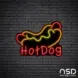 Hotdog V15 Neon Sign_Black Brick_Mockup_Black