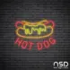 Hotdog V19 Neon Sign_Black Brick_Mockup_Transparent