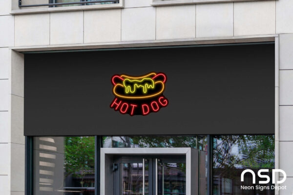 Hotdog V19 Neon Sign_Black_Mockup_Template02 Hotdog V19 Neon Sign_Black_Mockup_Template02