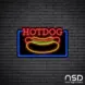 Hotdog V2 Neon Sign_Black Brick_Mockup_Black