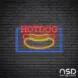 Hotdog V2 Neon Sign_Black Brick_Mockup_Transparent