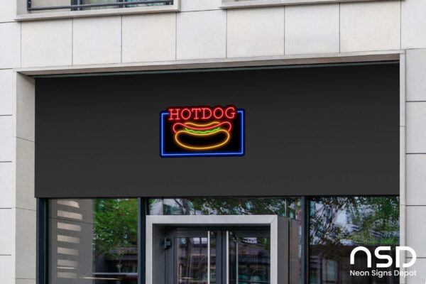 Hotdog V2 Neon Sign_Black_Mockup_Template02 Hotdog V2 Neon Sign_Black_Mockup_Template02