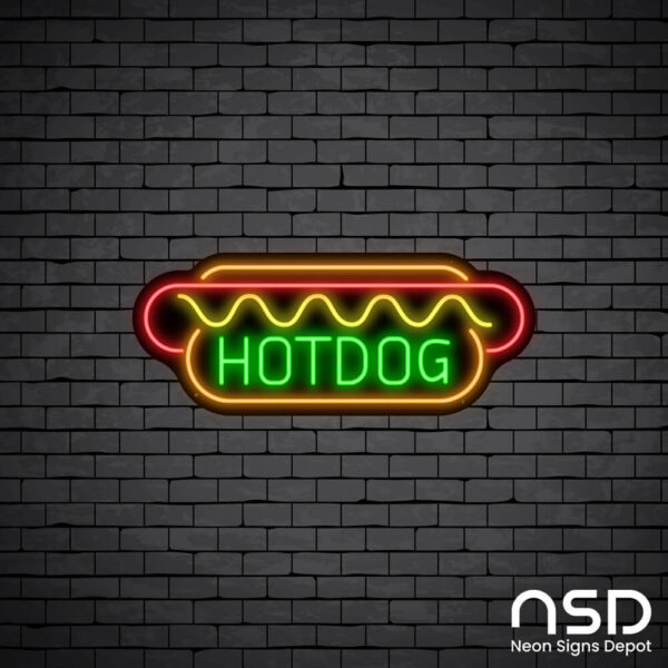 Hotdog V20 Neon Sign_Black Brick_Mockup_Black Hotdog V20 Neon Sign_Black Brick_Mockup_Black