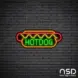 Hotdog V20 Neon Sign_Black Brick_Mockup_Black