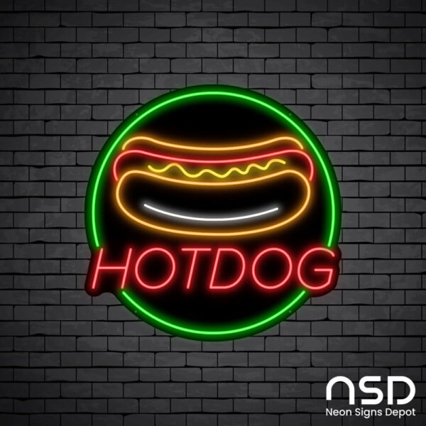Hotdog V9 Neon Sign_Black Brick_Mockup_Black Hotdog V9 Neon Sign_Black Brick_Mockup_Black