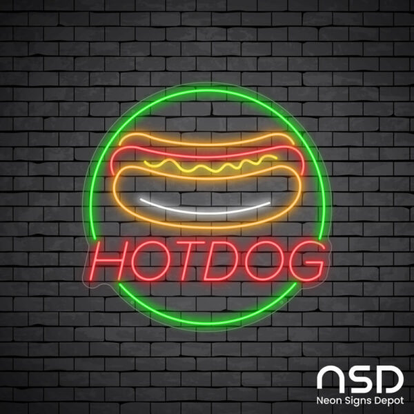 Hotdog V9 Neon Sign_Black Brick_Mockup_Transparent Hotdog V9 Neon Sign_Black Brick_Mockup_Transparent