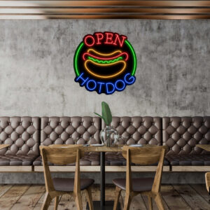 Open Hotdog Neon Sign