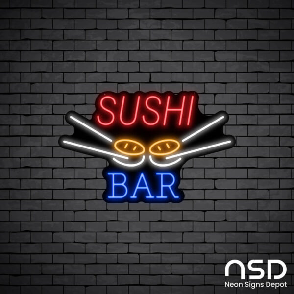 Sushi Bar V2 Neon Sign_Black Brick_Mockup_Black Sushi Bar V2 Neon Sign_Black Brick_Mockup_Black
