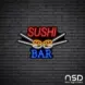Sushi Bar V2 Neon Sign_Black Brick_Mockup_Black