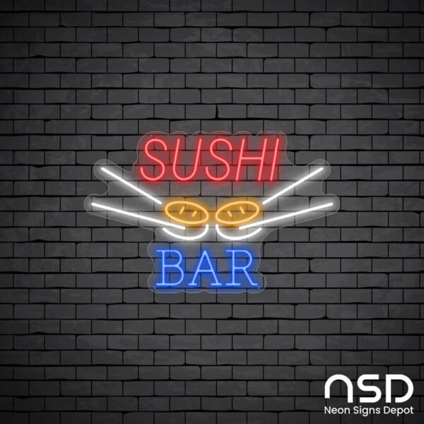 Sushi Bar V2 Neon Sign_Black Brick_Mockup_Transparent Sushi Bar V2 Neon Sign_Black Brick_Mockup_Transparent