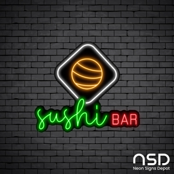 Sushi Bar V3 Neon Sign_Black Brick_Mockup_Black Sushi Bar V3 Neon Sign_Black Brick_Mockup_Black