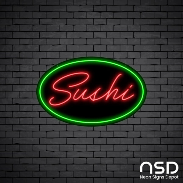 Sushi Neon Sign_Black Brick_Mockup_Black Sushi Neon Sign_Black Brick_Mockup_Black