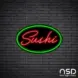 Sushi Neon Sign_Black Brick_Mockup_Black