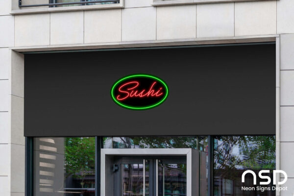 Sushi Neon Sign_Black_Mockup_Template02 Sushi Neon Sign_Black_Mockup_Template02