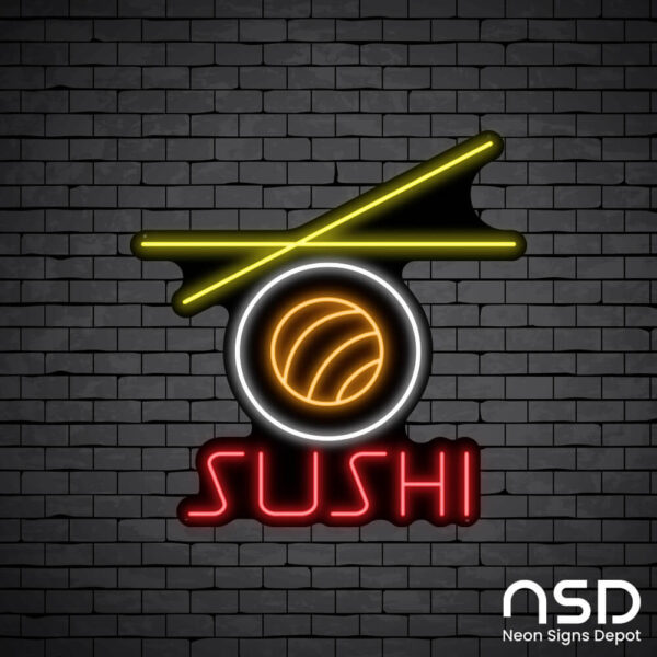 Sushi V3 Neon Sign_Black Brick_Mockup_Black Sushi V3 Neon Sign_Black Brick_Mockup_Black