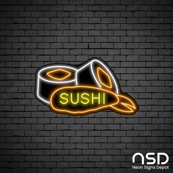 Sushi V6 Neon Sign_Black Brick_Mockup_Black Sushi V6 Neon Sign_Black Brick_Mockup_Black