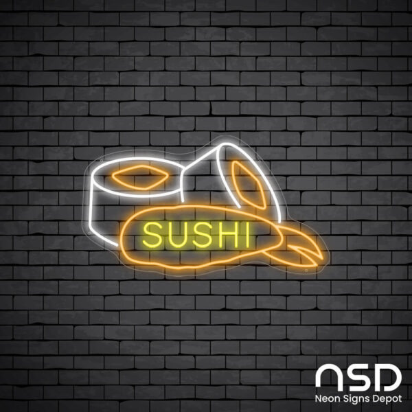 Sushi V6 Neon Sign_Black Brick_Mockup_Transparent Sushi V6 Neon Sign_Black Brick_Mockup_Transparent