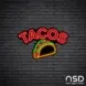 Tacos V5 Neon Sign_Black Brick_Mockup_Black