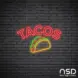 Tacos V5 Neon Sign_Black Brick_Mockup_Transparent