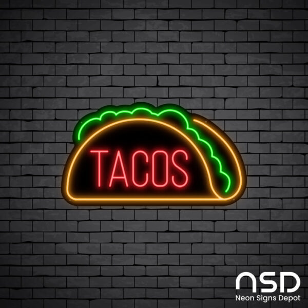 Tacos V6 Neon Sign_Black Brick_Mockup_Black Tacos V6 Neon Sign_Black Brick_Mockup_Black
