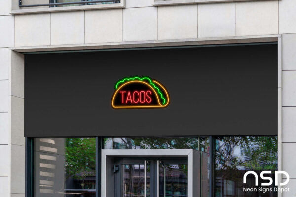 Tacos V6 Neon Sign_Black_Mockup_Template02 Tacos V6 Neon Sign_Black_Mockup_Template02