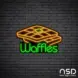 Waffle V3 Neon Sign_Black Brick_Mockup_Black