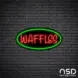 Waffles Neon Sign_Black Brick_Mockup_Black