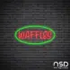Waffles Neon Sign_Black Brick_Mockup_Transparent