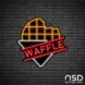 Waffles V2 Neon Sign_Black Brick_Mockup_Black