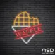 Waffles V2 Neon Sign_Black Brick_Mockup_Transparent