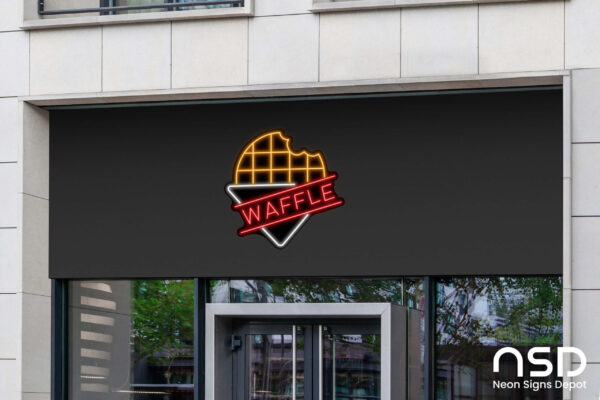 Waffles V2 Neon Sign_Black_Mockup_Template02 Waffles V2 Neon Sign_Black_Mockup_Template02