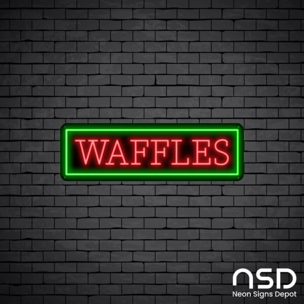Waffles V7 Neon Sign_Black Brick_Mockup_Black Waffles V7 Neon Sign_Black Brick_Mockup_Black